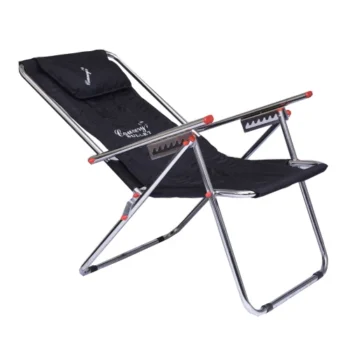 Premium Black Fabric Outdoor Chair – Pre-Assembled Comfort